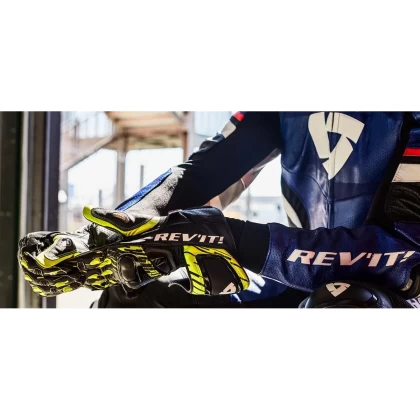 Mănuși Moto din Piele & Textil REVIT QUANTUM 2 · Roșu / Negru  - 3