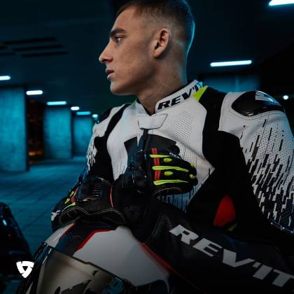 Geacă Moto din Piele REVIT QUANTUM 2 PRO AIR · Alb / Negru / Roșu  - 4