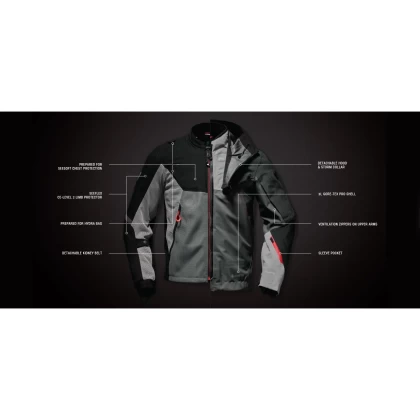 Geacă Moto din textil GoreTex REVIT STRATUM GTX · Gri / Negru / Alb  - 9