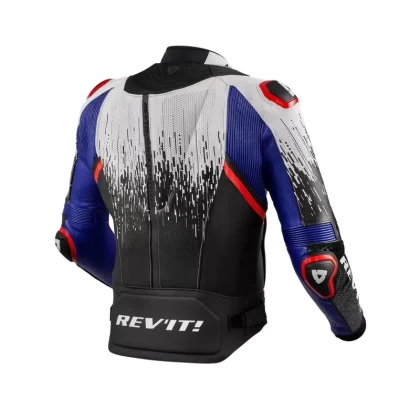 Geacă Moto din Piele REVIT QUANTUM 2 PRO AIR · Alb / Negru / Albastru  - 1