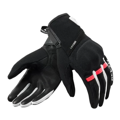Mănuși Moto Damă de Vară din Textil & Piele Naturală REVIT MOSCA 2 LADIES · Negru / Roz  - 0