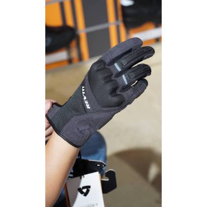 Mănuși Moto de Vară din Piele & Textil REVIT VOLCANO · Negru  - 3