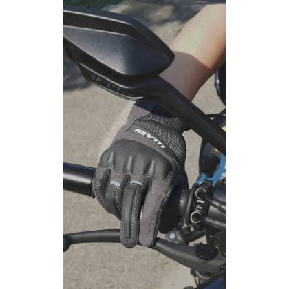 Mănuși Moto de Vară din Piele & Textil REVIT VOLCANO · Negru  - 2