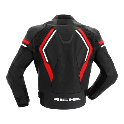 Geacă Moto din Piele RICHA MATRIX 2 · Negru / Roșu  - 1