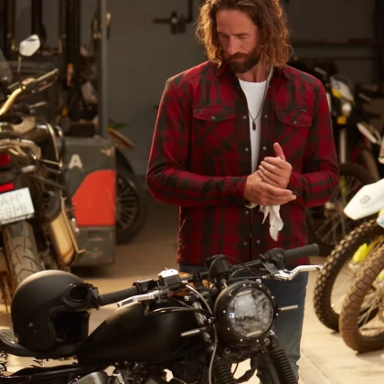 Cămașă Moto din Textil RICHA FOREST · Negru / Gri  - 3