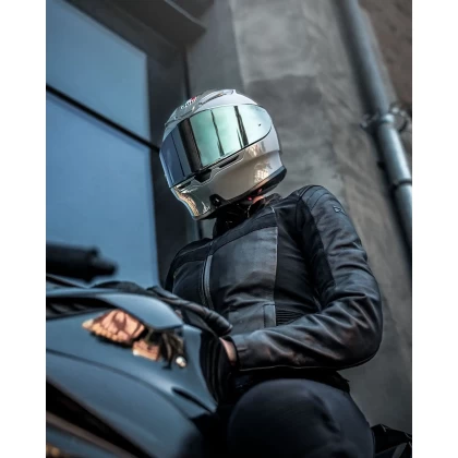 Geacă Moto Damă din Piele & Textil RICHA CATWALK · Negru / Gri  - 7