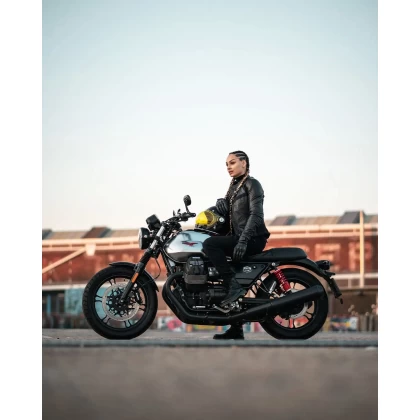 Geacă Moto Damă din Piele & Textil RICHA CATWALK · Negru / Gri  - 2