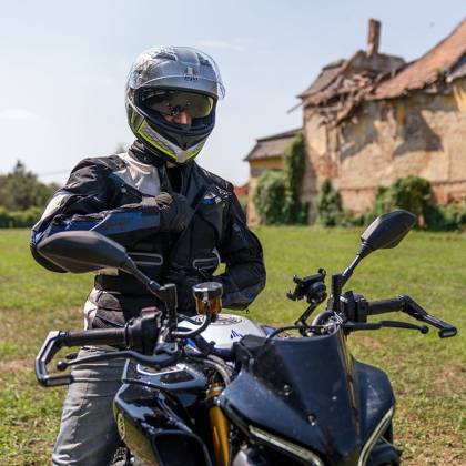 Geacă Moto din Textil SIXGEAR NOVUS · Negru / Alb / Roșu  - 3