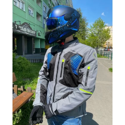 Geacă Moto de Vară din Textil BERING BAKUNDU · Gri / Negru / Albastru  - 1