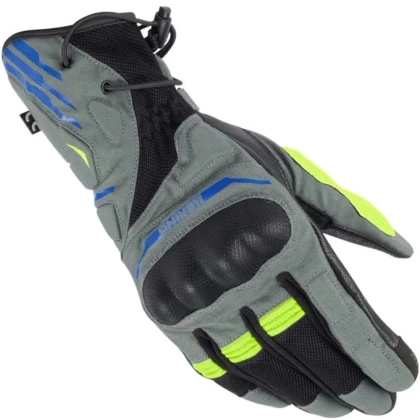 Mănuși Moto de Vară din Piele & Textil BERING BAKUNDU · Gri / Negru / Verde-Fluo  - 2