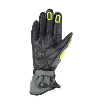 Mănuși Moto de Vară din Piele & Textil BERING BAKUNDU · Gri / Negru / Verde-Fluo  - 1