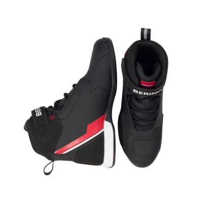 Ghete Moto Damă din Textil BERING LADY JAG · Negru / Roșu / Alb  - 2