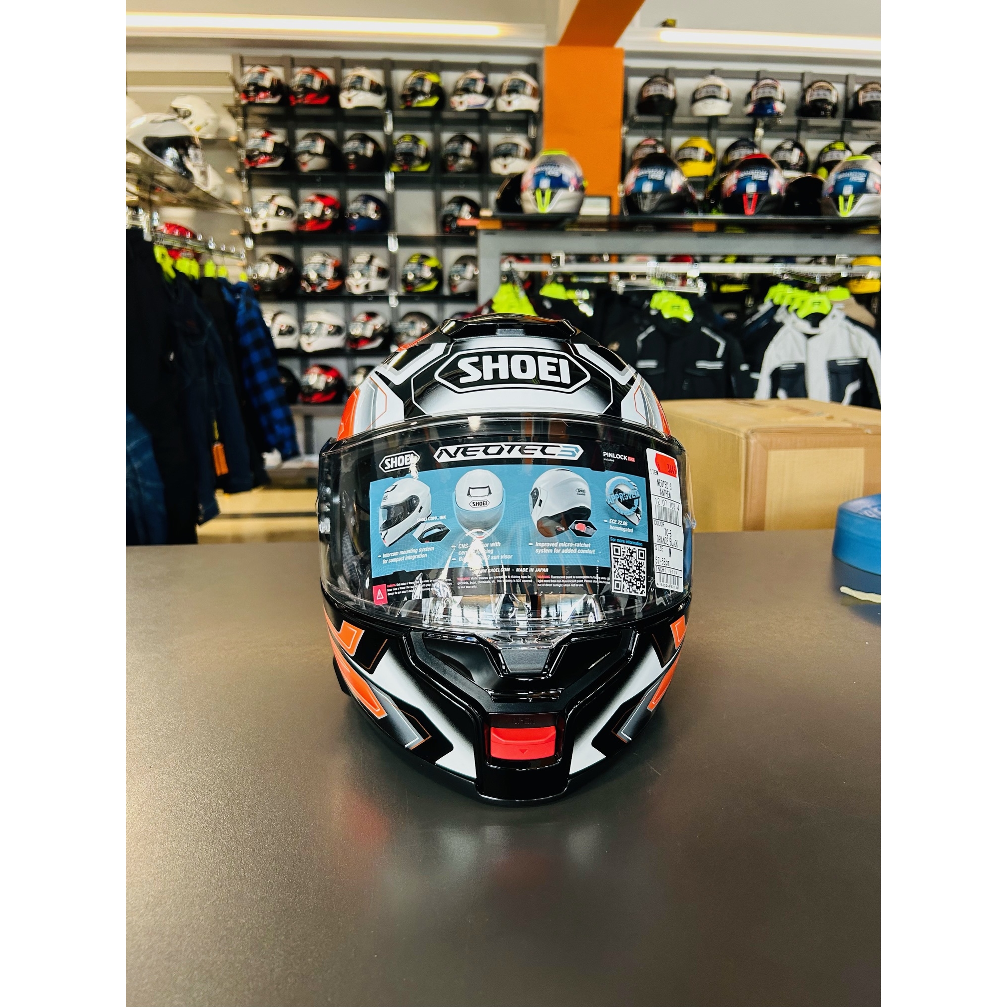 Cască Moto Flip-Up SHOEI NEOTEC 3 ANTHEM TC-8 · Portocaliu / Negru / Alb  - 5