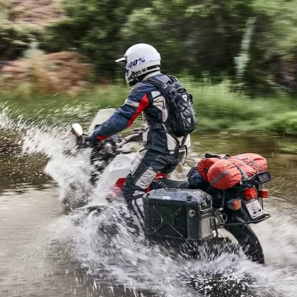 Geacă Moto din Textil GoreTex REVIT DEFENDER 3 GTX · Albastru / Roșu  - 5