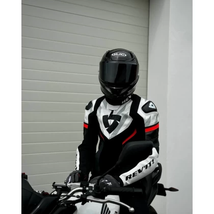 Geacă Moto din Piele și Textil REVIT Hyperspeed 2 Air · Negru / Roșu / Galben  - 4