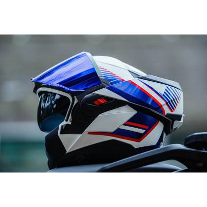 Cască Moto Modulară SHARK OXO SIKTER Crom · Negru / Argintiu / Roșu  - 8