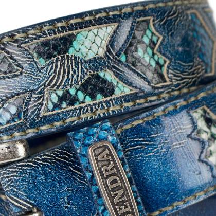 Curea din piele naturala SENDRA 1275 DENVER AZUL-PICARA NIZAL · Albastru  - 2