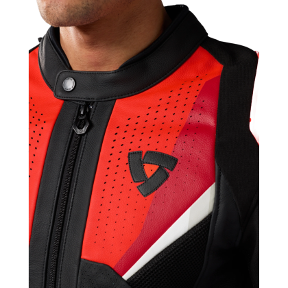 Geacă Moto din Piele REVIT AUTOMATE · Negru / Roșu  - 5