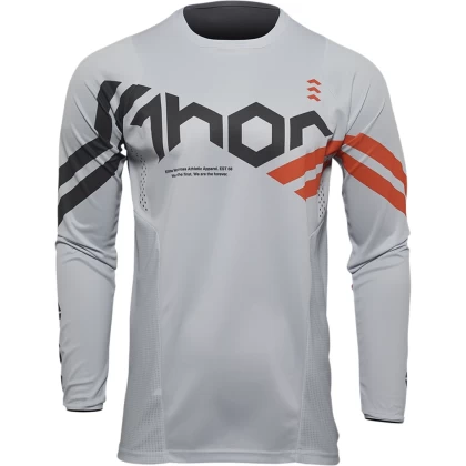 Tricou Enduro - Cross THOR PULSE Cube · Gri / Portocaliu  - 0