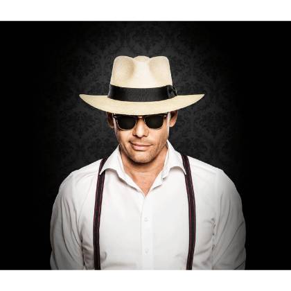 Pălărie Cowboy din Paie tip Panama WILD WEST LINUS · Alb  - 3