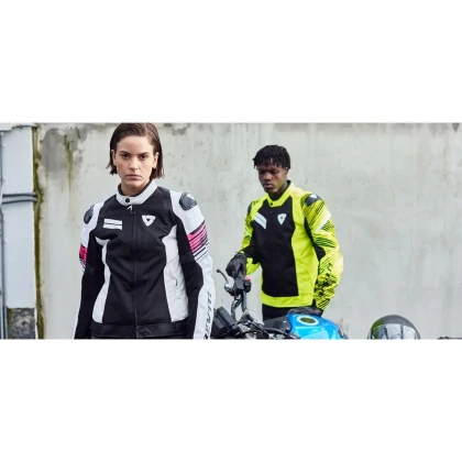 Geacă Moto Damă de Vară din Textil REVIT Apex Air H2O Ladies · Negru / Alb / Roz  - 4