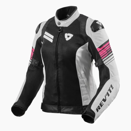 Geacă Moto Damă de Vară din Textil REVIT Apex Air H2O Ladies · Negru / Alb / Roz  - 0