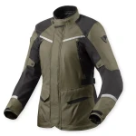 Geacă Moto Damă din Textil REVIT Voltiac 3 H2O · Verde / Antracit
