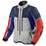 Geacă Moto Touring din Textil REVIT SAND 5 H2O · Argintiu / Albastru / Roșu