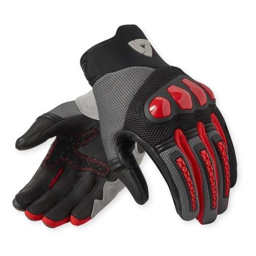 Mănuși Moto de Vară din Piele Naturală & Textil REVIT SPEEDART Air · Gri / Roșu 