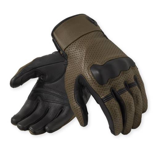 Mănuși Moto din Piele Perforată REVIT New Heights · Maro 
