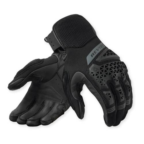 Mănuși Moto de Vară din Piele Naturală & Textil REVIT SAND 5 · Negru 