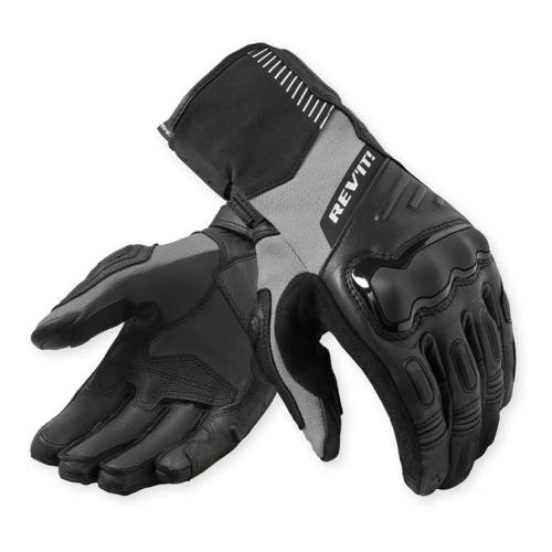 Mănuși Moto din Piele Naturală & Textil REVIT SAND 5 H2O · Negru / Gri 