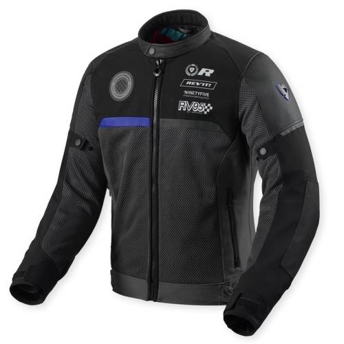 Geacă Moto de Vară din Piele și Textil REVIT Swiftblade · Negru / Albastru 