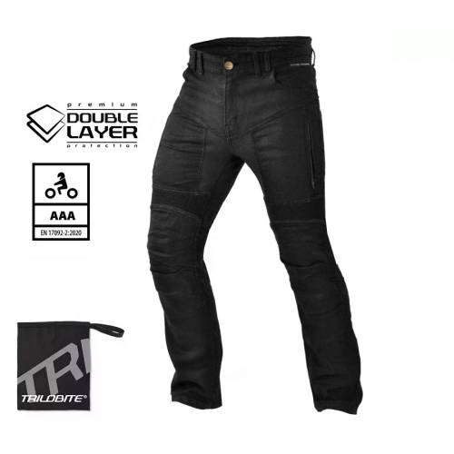 Blugi Moto Scurți TRILOBITE 25607 PARADO DOUBLELAYER AAA · Negru 