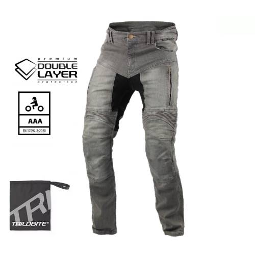Blugi Moto Slim Fit TRILOBITE 25608 PARADO DOUBLELAYER AAA · Gri 
