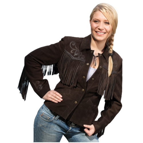 Geacă Cowboy Damă din Piele WILD WEST Yuma · Maro 