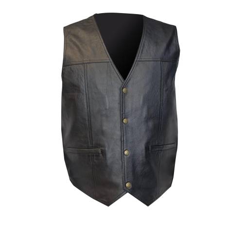 Vestă Cowboy din Piele WILD WEST LFI-521 · Negru 