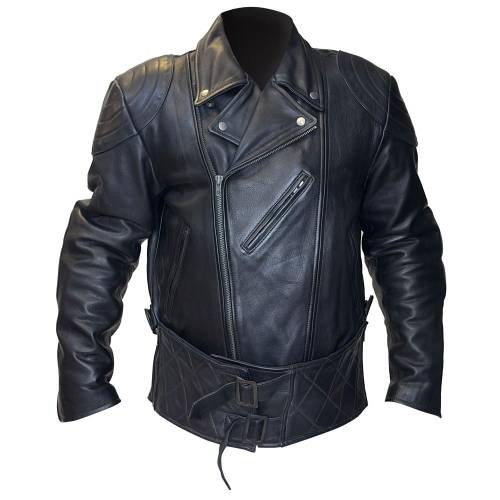 Geacă Casual Stil Moto din Piele WILD WEST J706 · Negru 