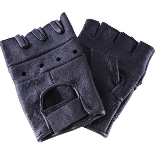 Mănuși fără Degete Perforată din Piele WILD WEST HA13113 · Negru 