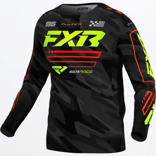 Tricou Enduro FXR RACING CLUTCH MX · Negru / Galben-Fluo / Roșu 