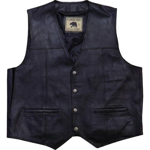 Vestă Cowboy din Piele WILD WEST W28555 · Negru 