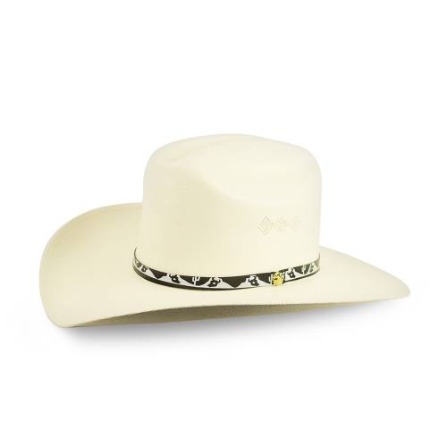 Pălărie Cowboy din Paie WILD WEST Americano Sombrero Lona Crudo IN4011 · Alb 