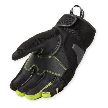 Mănuși Moto din Piele Naturală & Textil REVIT Blaze · Gri / Galben-Fluo  - 1