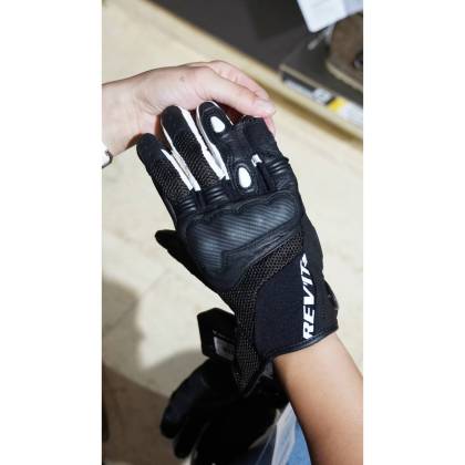 Mănuși Moto din Piele Naturală & Textil REVIT Blaze · Gri / Galben-Fluo  - 4