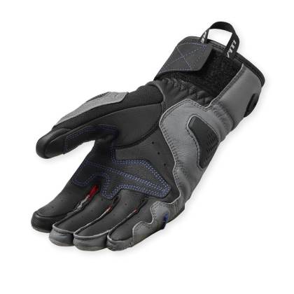 Mănuși Moto de Vară din Piele Naturală & Textil REVIT SAND 5 · Gri / Roșu / Negru  - 1