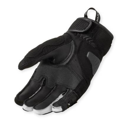 Mănuși Moto din Piele Naturală & Textil REVIT Blaze · Negru / Alb  - 1