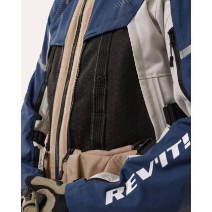Geacă Moto Touring din Textil REVIT SAND 5 H2O · Gri / Albastru  - 6