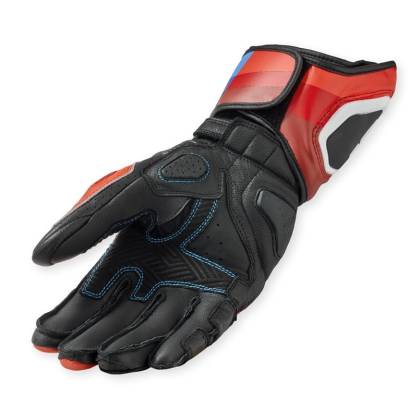 Mănuși Moto din Piele Naturală REVIT Quantum 3 · Roșu / Albastru / Negru  - 1