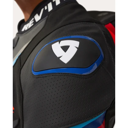 Geacă Moto din Piele și Textil REVIT Quantum 3 Pro · Negru / Roșu  - 5