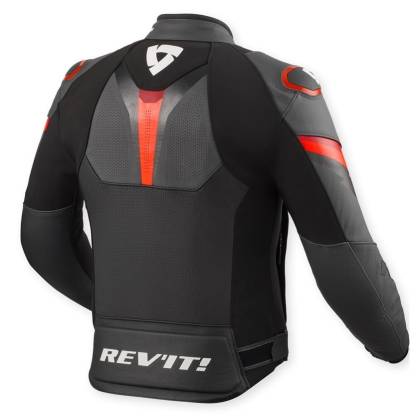 Geacă Moto din Piele și Textil REVIT Quantum 3 Pro · Negru / Roșu  - 1